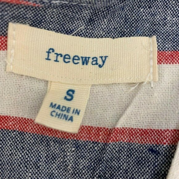 Freeway Small Dress Linen USA Red White Blue Cap S - Picture 4 of 6